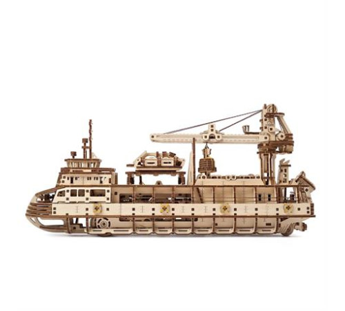 Дерев'яний механічний 3D конструктор Ugears Науково-дослідне судно (70135)