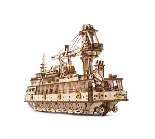 Дерев'яний механічний 3D конструктор Ugears Науково-дослідне судно (70135)