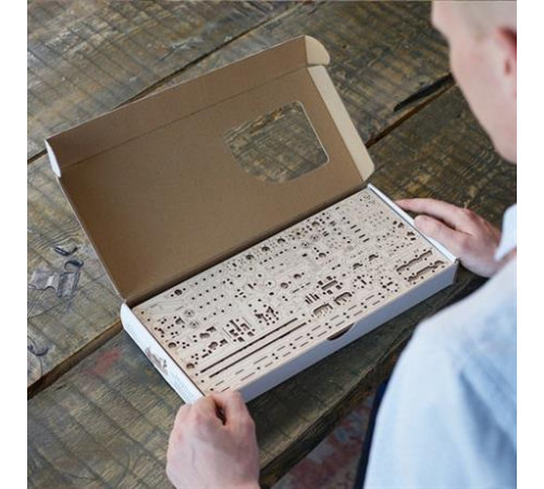 Дерев'яний механічний 3D конструктор Ugears Науково-дослідне судно (70135)