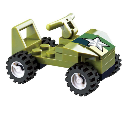 Дитячий конструктор Alpha Військовий гелікоптер та машинка на дистанційному керуванні 676 ел, зелено-чорний