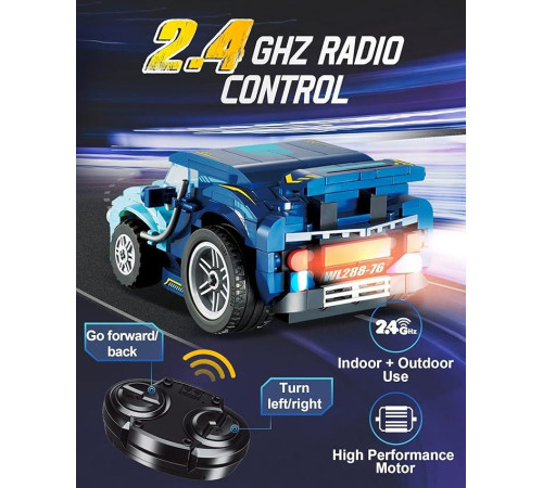 Дитячий конструктор Alpha Гоночне авто міні на дистанційному керуванні 269 ел, синьо-чорний