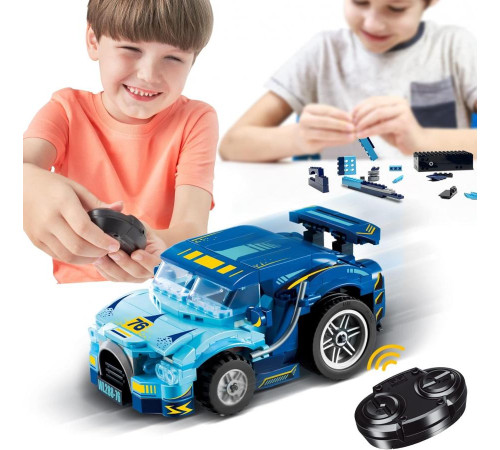 Дитячий конструктор Alpha Гоночне авто міні на дистанційному керуванні 269 ел, синьо-чорний