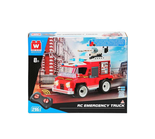 Дитячий конструктор Alpha Рятувальна машина на дистанційному керуванні 296 ел, червоно-біла