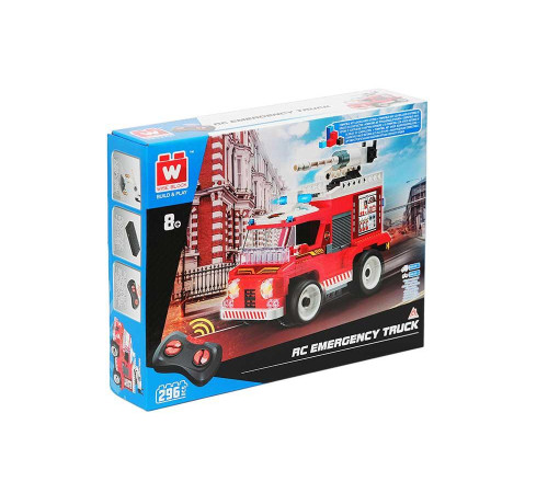 Дитячий конструктор Alpha Рятувальна машина на дистанційному керуванні 296 ел, червоно-біла