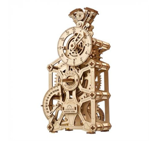 Дерев'яний механічний 3D конструктор Ugears Годинник двигун (70217)