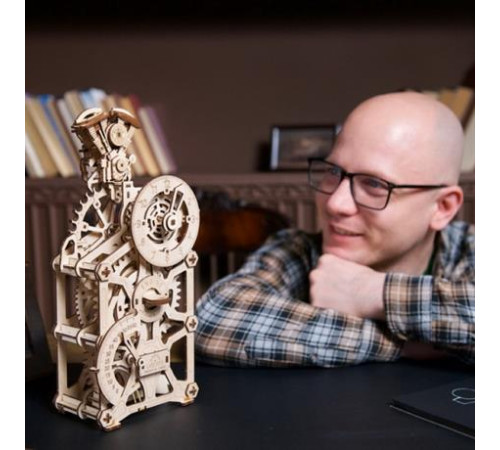 Дерев'яний механічний 3D конструктор Ugears Годинник двигун (70217)