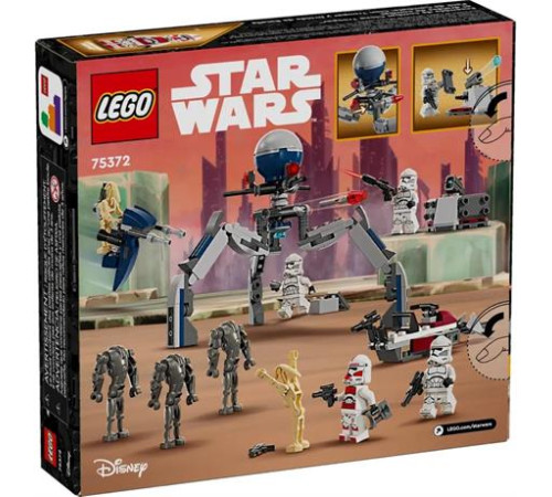 Конструктор LEGO Star Wars Клони-піхотинці й Бойовий дроїд, бойовий набір 215 ел. (75372) Конструктор LEGO Star Wars Клони-піхотинці й Бойовий дроїд, бойовий набір 215 ел. (75372)