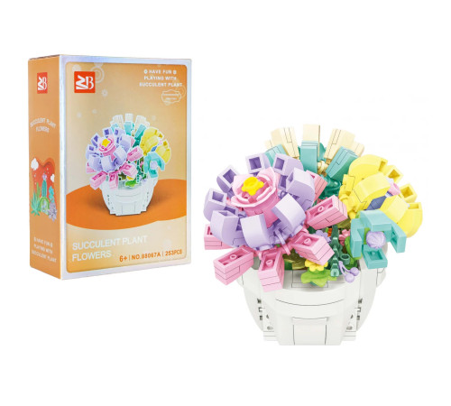 Дитячий конструктор Ramiz 88067A Букет у горщику 253 ел, різнокольоровий