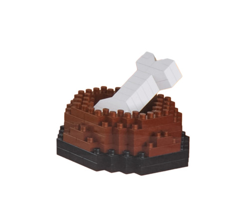 Дитячий конструктор Ramiz 6115 Welsh Corgi з мисочкою на кісткою 1200 ел, коричнево-білий