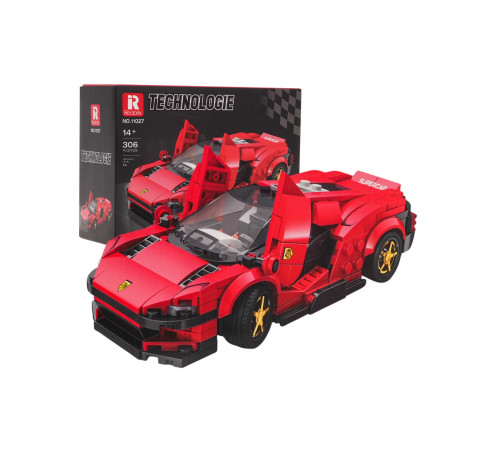 Дитячий конструктор Reobrix 11027 Спортивний автомобіль 306 ел, червоний