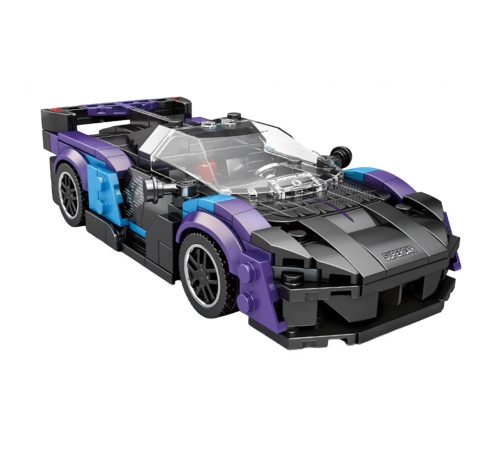 Дитячий конструктор Reobrix 678 Спортивний автомобіль 390 ел, чорно-синій