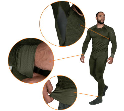 Термобілизна Polarheat QS Pro 2.0 Олива Меланж (7365), S Термобілизна Polarheat QS Pro 2.0 Олива Меланж (7365), S