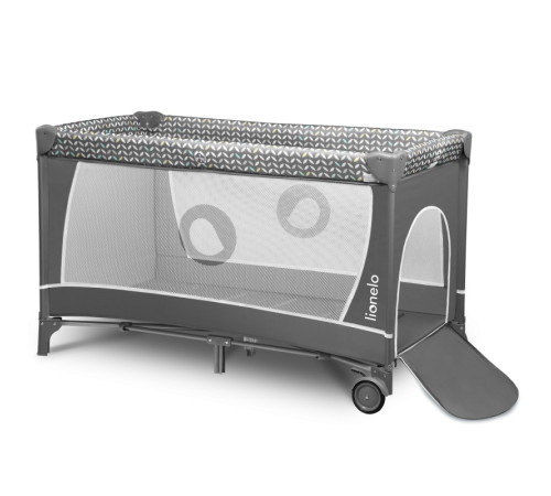 Ліжечко-манеж Lionelo Flower Grey Scandi 84 х 125 х 41 см - сірий