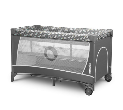 Ліжечко-манеж Lionelo Flower Grey Scandi 84 х 125 х 41 см - сірий
