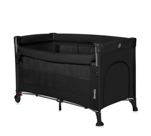Ліжечко-манеж Lionelo ELLEN BLACK CARBON 125,5 х 65,5 х 77,8 см - чорний