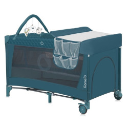 Ліжечко-манеж Lionelo FLOWER GREEN TURQUOISE 84 х 125 х 41 см - зелений