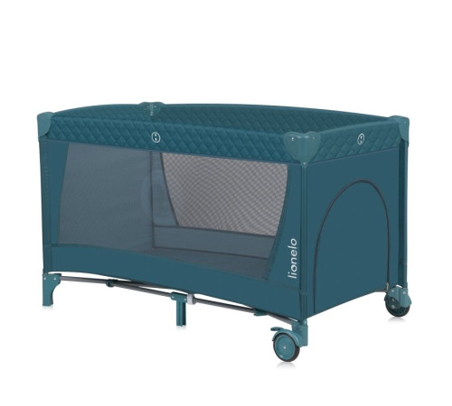 Ліжечко-манеж Lionelo FLOWER GREEN TURQUOISE 84 х 125 х 41 см - зелений