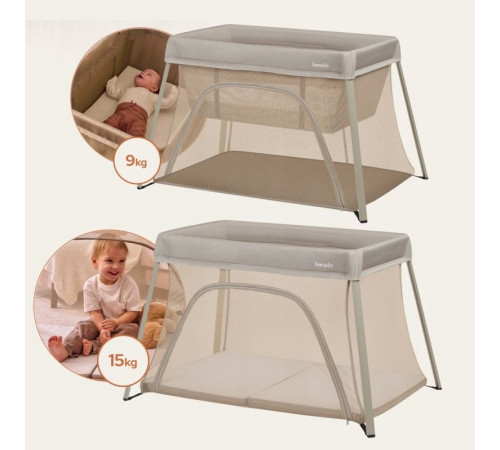 Ліжечко-манеж Lionelo ALICE BEIGE OLIVE 110,5 х 74,5 х 68 см - оливковий