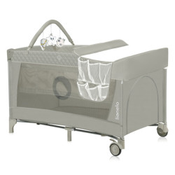 Ліжечко-манеж Lionelo FLOWER  CAPPUCCINO 84 х 125 х 41 см - сірий