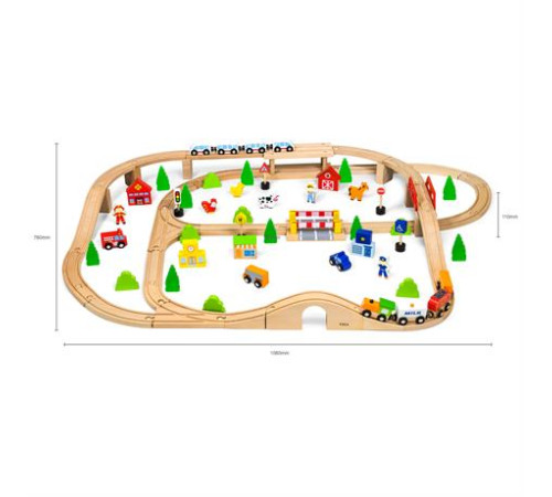 Іграшкова залізниця Viga Toys дерев'яна 90 ел. (50998) Іграшкова залізниця Viga Toys дерев'яна 90 ел. (50998)