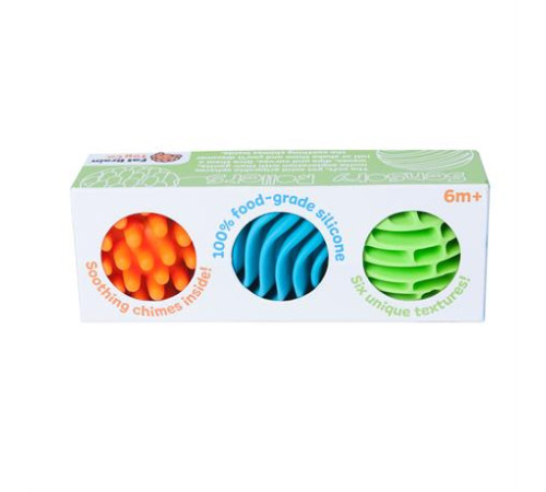 Прорізувач-брязкальце Fat Brain Toys Sensory Rollers Сенсорні кулі 3 шт. (F161ML) Прорізувач-брязкальце Fat Brain Toys Sensory Rollers Сенсорні кулі 3 шт. (F161ML)