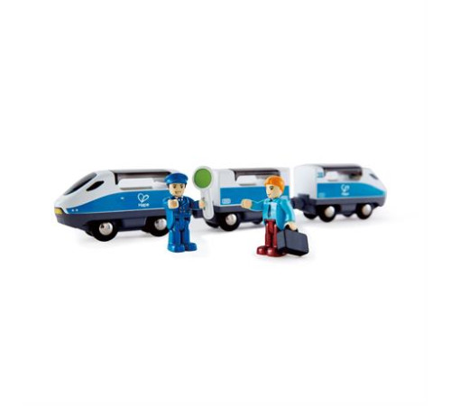 Набір для іграшкової залізниці Hape Поїзд Інтерсіті з вагонами (E3728)