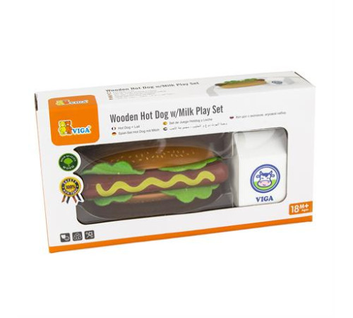 Іграшкові продукти Viga Toys Дерев'яні хот-дог і молоко (51601) Іграшкові продукти Viga Toys Дерев'яні хот-дог і молоко (51601)