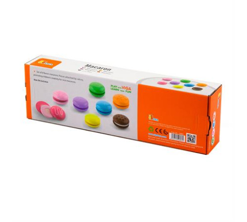 Іграшкові продукти Viga Toys Печиво макарон із дерева 8 шт. (50807) Іграшкові продукти Viga Toys Печиво макарон із дерева 8 шт. (50807)