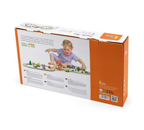 Іграшкова залізниця Viga Toys дерев'яна 39 ел. (50266) Іграшкова залізниця Viga Toys дерев'яна 39 ел. (50266)