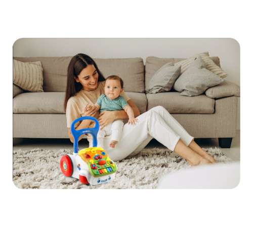 Каталка 2-в-1 інтерактивна Ricokids біла Каталка 2-в-1 інтерактивна Ricokids біла