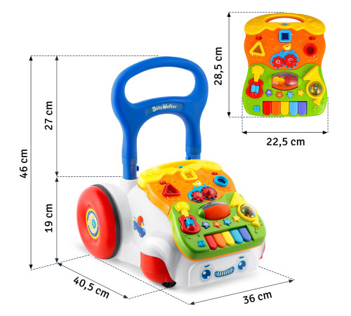 Каталка 2-в-1 інтерактивна Ricokids біла Каталка 2-в-1 інтерактивна Ricokids біла
