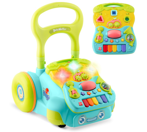 Каталка 2-в-1 інтерактивна Ricokids бірюзова Каталка 2-в-1 інтерактивна Ricokids бірюзова
