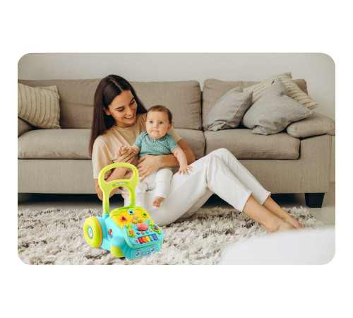 Каталка 2-в-1 інтерактивна Ricokids бірюзова Каталка 2-в-1 інтерактивна Ricokids бірюзова