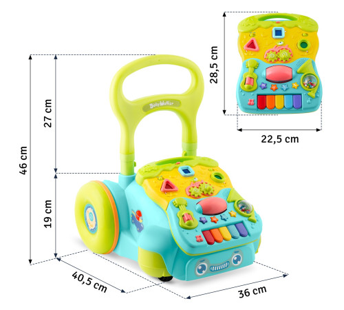 Каталка 2-в-1 інтерактивна Ricokids бірюзова Каталка 2-в-1 інтерактивна Ricokids бірюзова