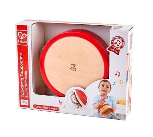 Дитячий бубен Hape дерев'яний (E0607) Дитячий бубен Hape дерев'яний (E0607)