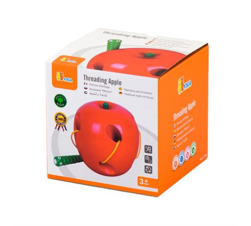 Дерев'яна шнурівка Viga Toys Яблучко (56276)