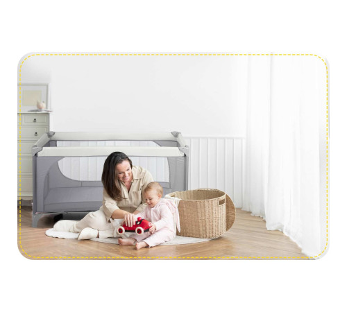 Ліжечко дитяче туристичне Ricokids 125 x 65 x 78 см світло-сіре Ліжечко дитяче туристичне Ricokids 125 x 65 x 78 см світло-сіре