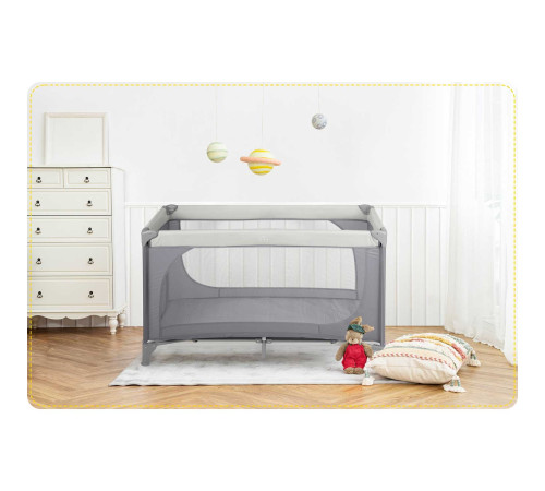 Ліжечко дитяче туристичне Ricokids 125 x 65 x 78 см світло-сіре Ліжечко дитяче туристичне Ricokids 125 x 65 x 78 см світло-сіре