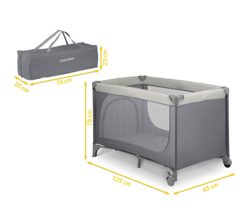 Ліжечко дитяче туристичне Ricokids 125 x 65 x 78 см світло-сіре Ліжечко дитяче туристичне Ricokids 125 x 65 x 78 см світло-сіре