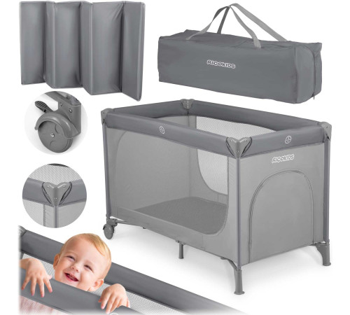 Ліжечко дитяче туристичне Ricokids 125 x 65 x 78 см сіре Ліжечко дитяче туристичне Ricokids 125 x 65 x 78 см сіре