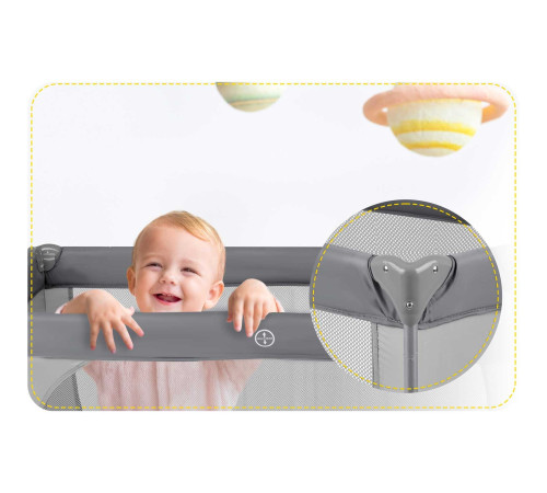 Ліжечко дитяче туристичне Ricokids 125 x 65 x 78 см сіре Ліжечко дитяче туристичне Ricokids 125 x 65 x 78 см сіре