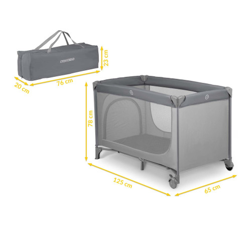 Ліжечко дитяче туристичне Ricokids 125 x 65 x 78 см сіре Ліжечко дитяче туристичне Ricokids 125 x 65 x 78 см сіре