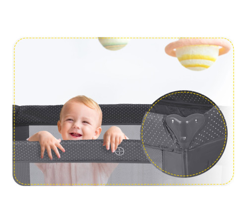 Ліжечко дитяче туристичне Ricokids 125 x 65 x 78 см антрацит Ліжечко дитяче туристичне Ricokids 125 x 65 x 78 см антрацит
