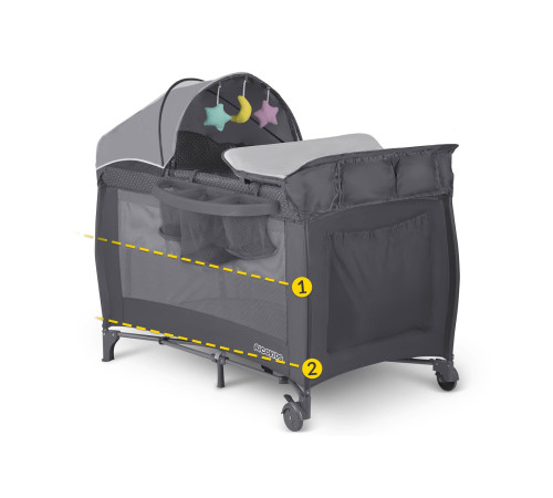 Ліжечко дитяче туристичне Ricokids 125 x 65 x 78 см антрацит Ліжечко дитяче туристичне Ricokids 125 x 65 x 78 см антрацит