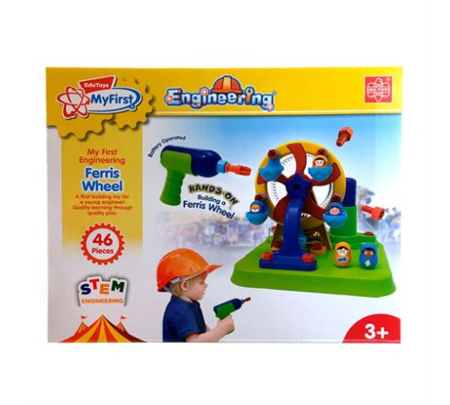 Набір для складання Edu-Toys Колесо огляду з інструментами 46 деталей (JS025) Набір для складання Edu-Toys Колесо огляду з інструментами 46 деталей (JS025)