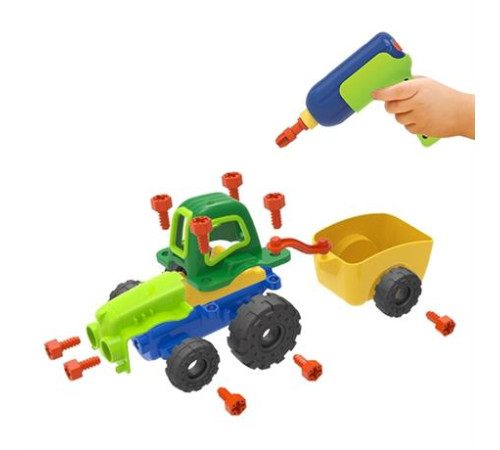 Набір для складання Edu-Toys Трактор з інструментами 29 деталей (JS030) Набір для складання Edu-Toys Трактор з інструментами 29 деталей (JS030)