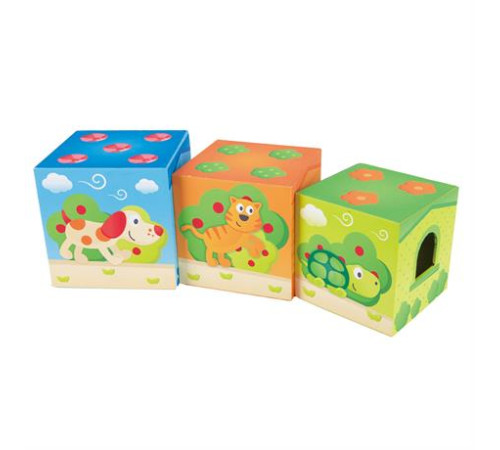 Дерев'яні кубики Hape Вежа зі звірятами (E0451)