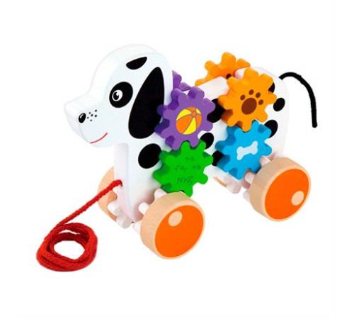 Дерев'яна каталка Viga Toys Собачка з шестерінками (50977) Дерев'яна каталка Viga Toys Собачка з шестерінками (50977)