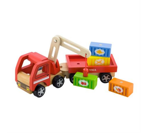 Дерев'яна машинка Viga Toys Автокран (50690) Дерев'яна машинка Viga Toys Автокран (50690)
