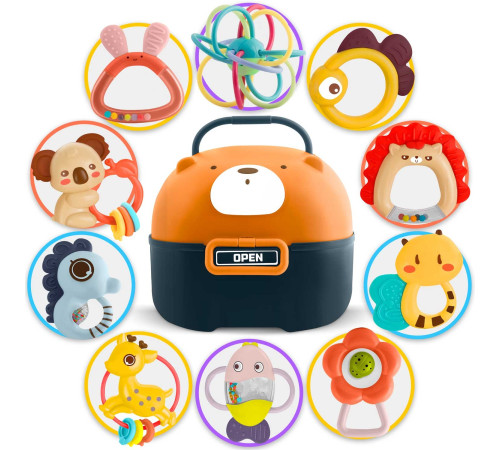 Набір сенсорних брязкалець Ricokids 10 штук Набір сенсорних брязкалець Ricokids 10 штук